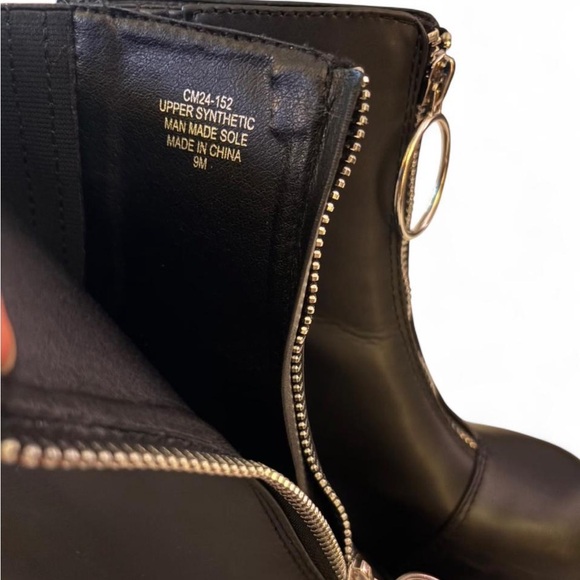 Demonia Black Chunky Platform Heeled Boots - Picture 2 of 5